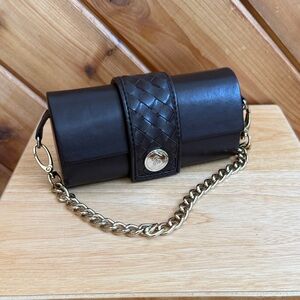 Joy Mangano Chocolate Brown Clutch or Crossbody Bag (long chain not included)